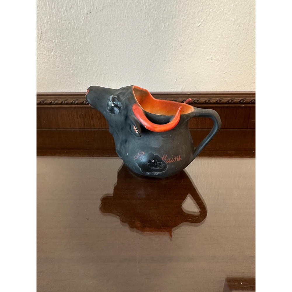 Rare Vintage Royal Bayreuth Bavaria Black Bull Oxen Creamer Pitcher